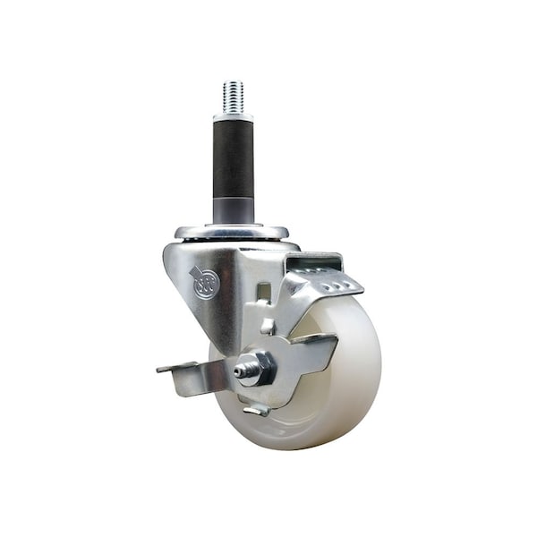 3'' Nylon Swivel 1'' Expanding Stem Caster with Brake